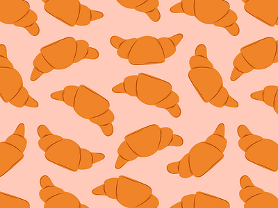 Croissant bakery croissant flat design graphic design illustration seamless pattern vector