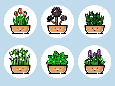 plants(02) cute design flower icon illustration plant