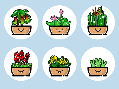 plants(03) cute design flower icon illustration plant