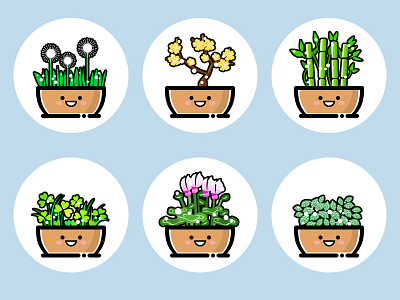 plants(06) cute design flower icon illustration logo plant