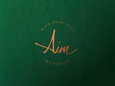 Aim Studios Logo & Identity - WIP brand colliography green handwritten identity lettering logo