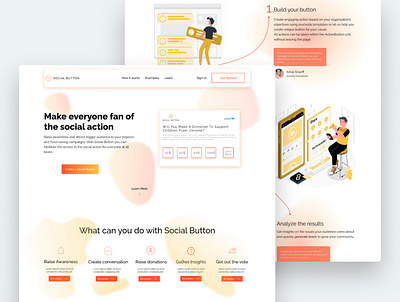 Social Button website project graphic design ui web design