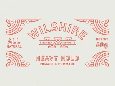 Wilshire Barber & Supply barber barbershop branding line work packaging pomade type