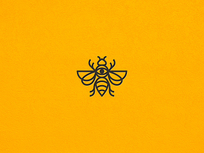 The Bee's Knees animal bee branding eye geometric icon illustration insect logomark wings yellow