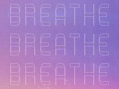 Breathe custom font glyphs gradient lettering outline pink purple typography