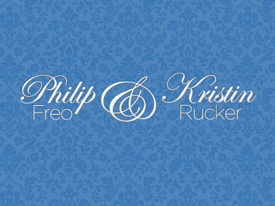 Wedding Logo blue names pattern typography wedding