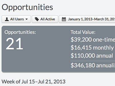 Opportunities Pipeline Redux