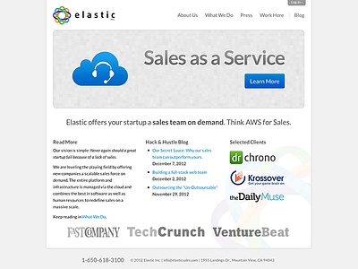 ElasticSales.com Homepage homepage web