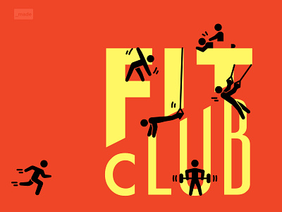 Fitclub logo design» fitness icons logo made «graphic