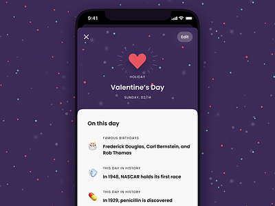 Big Days. Never miss another celebration! – Holiday details android app big days celebration clean event flutter holiday ios mobile occasion reminder ui user inteface valentine valentines day