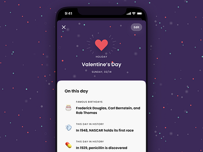 Big Days. Never miss another celebration! – Holiday details android app big days celebration clean event flutter holiday ios mobile occasion reminder ui user inteface valentine valentines day