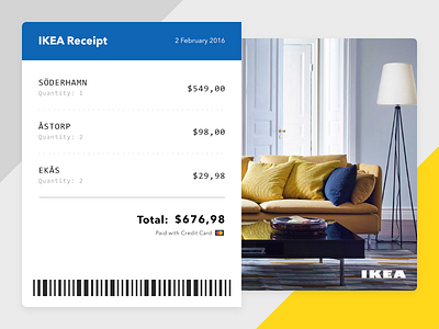 Email Receipt affinity designer concept daily ui email ikea invoice receipt simple ui