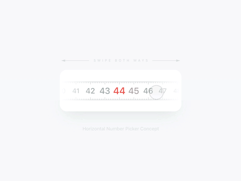 Horizontal Number Picker – Concept