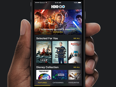 HBO GO – iPhone App Redesign Concept app hbo hbo go ios iphone netflix player remote video