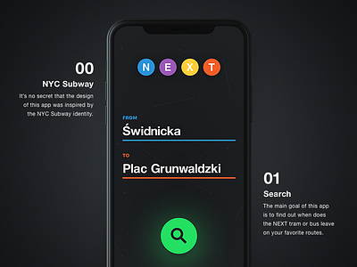 🚊 NEXT – Search Screen app design ios iphone iphone x new york public transport subway ui ux