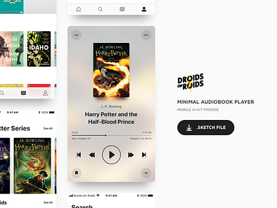 🎧 Minimal Audiobook Player (Sketch Freebie) audiobook download freebie icons ios iphone minimal minimalism player sketch ui