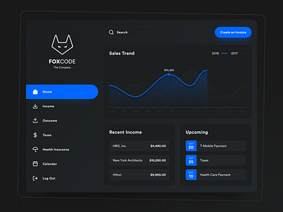 🗂 Bookkeeping App: Dashboard bookkeeping dark ui darkmode dashboard invoice ios ipad management minimal ui user interface ux