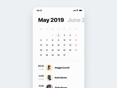 🏄🏻‍♂️ Calendar View (Light Mode) android app app design calendar calendar app clean flutter ios light light mode minimal minimal app ui user interface ux