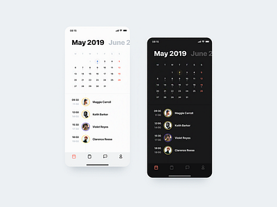 🏄🏻‍♂️ Calendar View (Light & Dark Mode) android app app design calendar calendar app clean dark mode flutter ios minimal minimal app night mode ui user interface ux