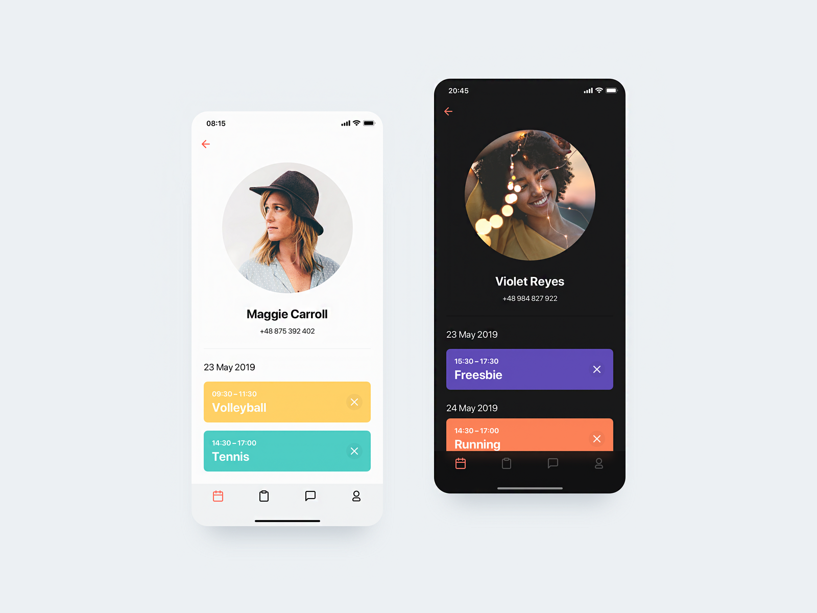 🏄🏻‍♂️ Personal Schedule View (Light & Dark Mode) by Paweł Szymankiewicz ...