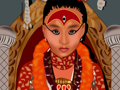 Living Goddess Kumari Vector