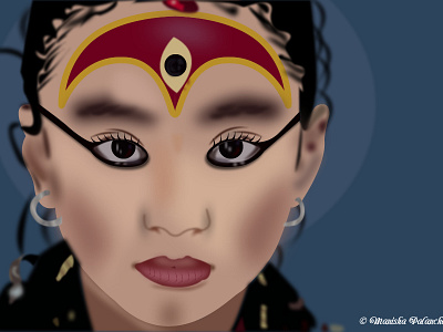 Kumari Face Vector Art