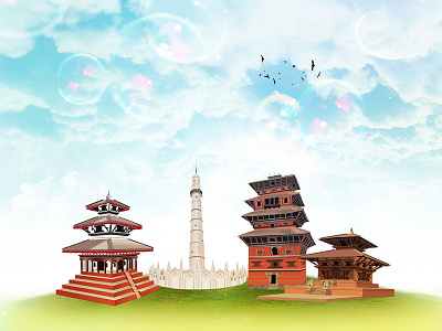 Nepal Historical Monuments Vector art art historical illustrations manipulations monuments nepal vector