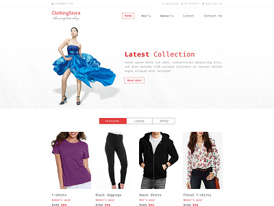 Clothing Store Website Layout