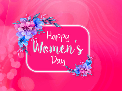 Women's Day ecard design girl power graphic design illustration photoshop pink theme print design womenss day ecard