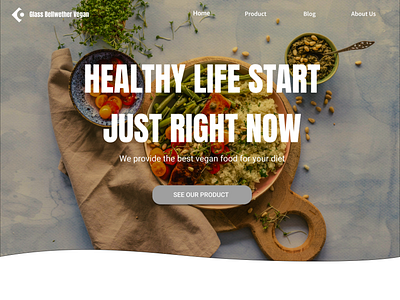 Landing Page for a Healthy Vegan Website healthy food landing page typography ui vegan website