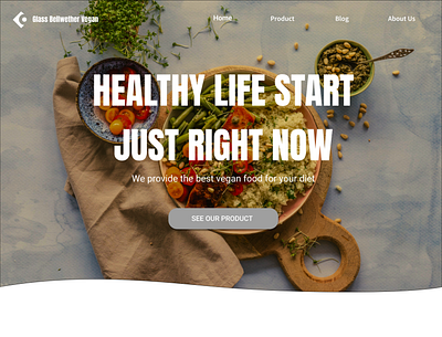 Landing Page for a Healthy Vegan Website healthy food landing page typography ui vegan website