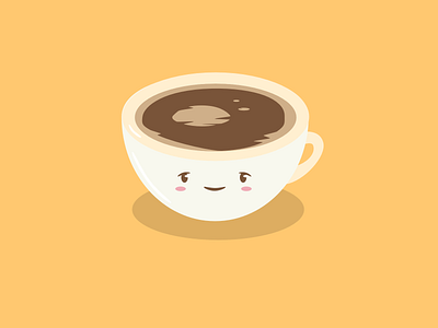 Cute Sleepy Coffee Head character character illustration coffee cute flat funny illustration