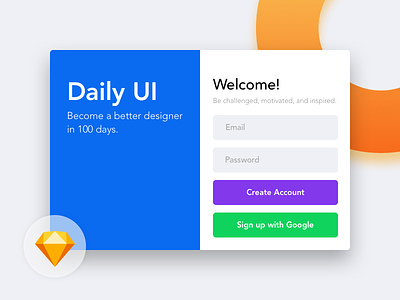 Daily UI 001 - Sign Up colorfully daily debut dribbble hello sign in sign up sketch ui