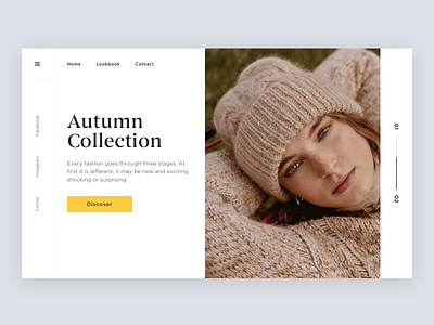 Autumn collection autumn clean collection fashion grid layout lookbook minimalism shop ui