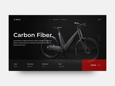 E-Bikes bikes clean clear dailyui design ebikes ecommerce grid inspiration interface landing shop sketch ui ux web webdesign website