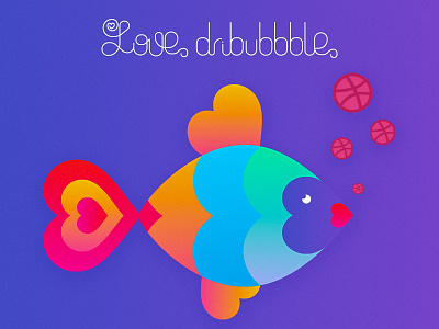 LOVE DRI...BUBBBLE ! bubble color debut first shot fish illustration love rainbow