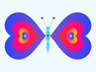 Love Butterfly butterfly color illustration love rainbow