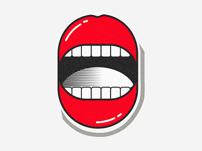 Open your mouth letter o lettering lips mouth red