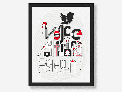 Voice Poster digital illustration lettering poster print typography voice africa