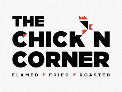 Old logo concept redesigned (Chick'N Corner) 1 chicken corner design geometry identity lettering logo senegal