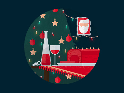 Happy *Fat* Christmas christmas christmas tree illustrator new year santa wine