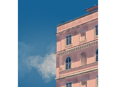 Illustration: Genzano di Roma 🎀 apartment architecture digital illustration italy procreate