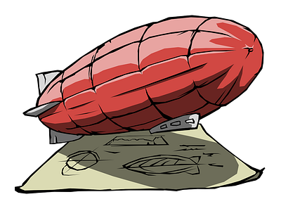 Sketch to Blimp balloon blimp concept conductance illustration inkscape onilabs rejected vector