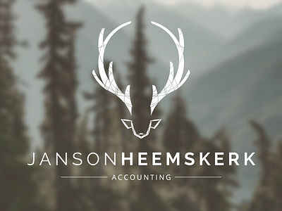 Janson Heemskerk Accounting Logo antlers dear deer hipster inkscape lines linework logo sigar stag whiskey