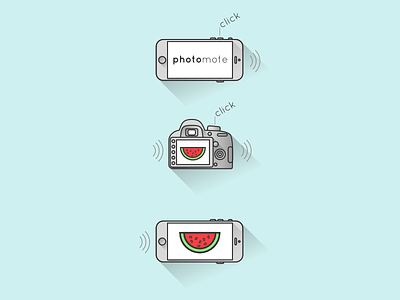Photoe Remote Concept Illustration inkscape iphone line longshadow photo vector wireless