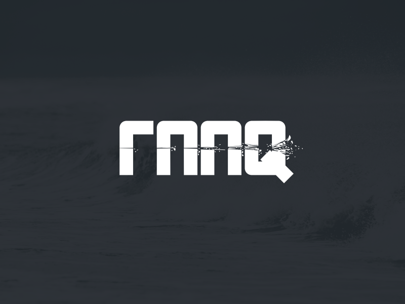 Rejected Logo Raaq kinetic shatter explosion hit particles branding vector affinity logo rejected