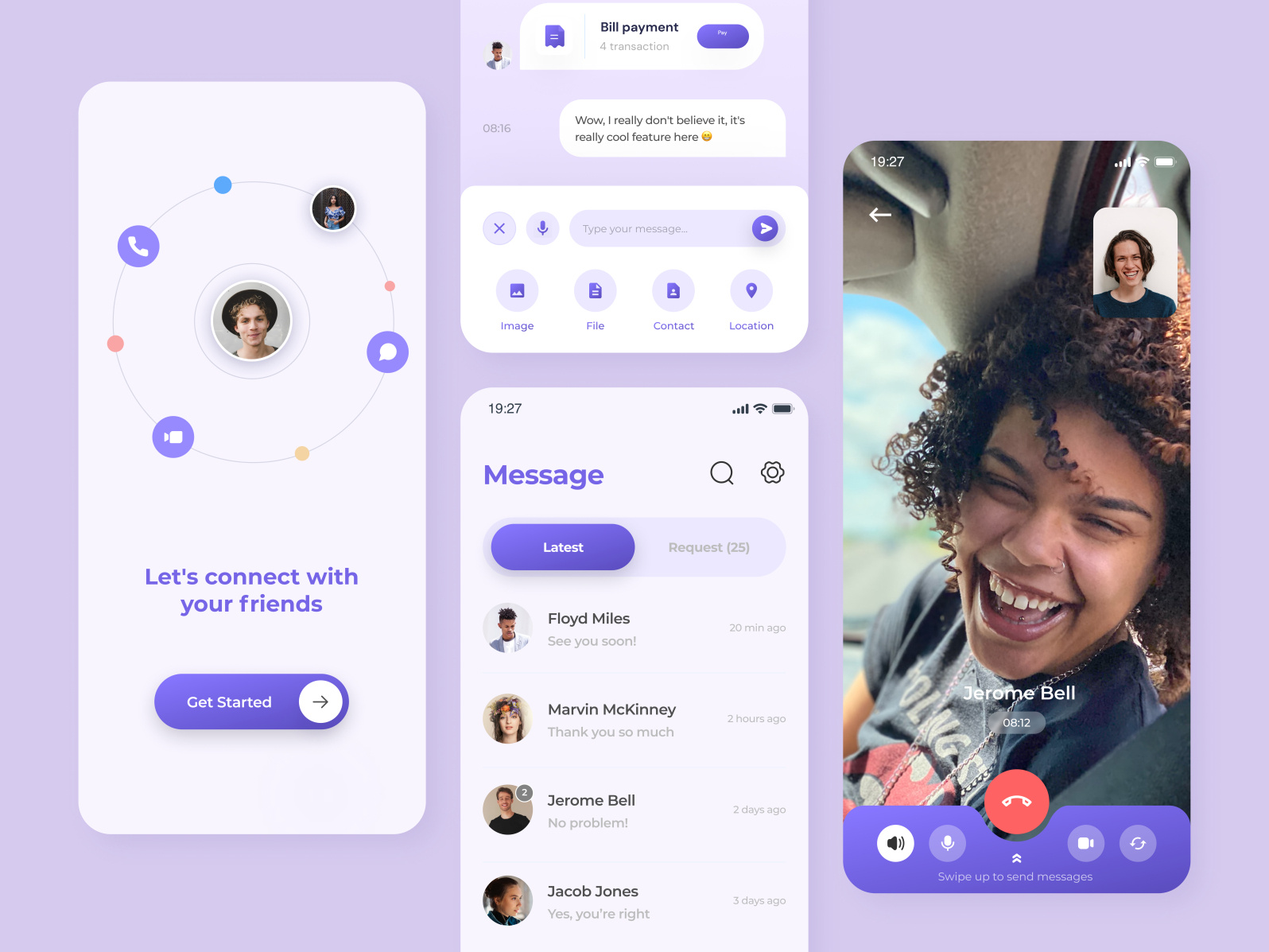 Chat Application UI Concept by Techugo on Dribbble