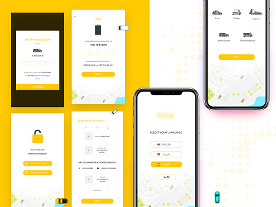 Vehicle booking app app application design cab cars form interface design login map modal box otp password popup register form signup taxi ui vehicle