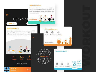 Fitness App app application application design booking cards color design design app expand fitness fitness app gradient illustration interface design ui uidesign ux uxdesign vector website