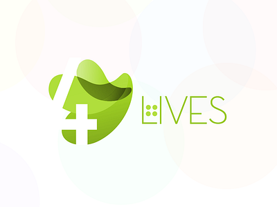 4Lives Logo 4 application design branding color design dots font gradient green interface design life live live chat logo logo design logotype negativespace number shades typogaphy